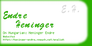 endre heninger business card